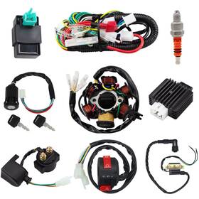 Amavoler 700433712883 Complete Electrics Stator Coil Cdi Wiring Harness Spark Plug Kits