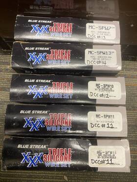 Mc-spw7 Blue Streak Spw10 S Pw11 Lot Of 5 Sets Xxx 8mm Plug Wires Harley 82-99 Fxr 10 11 13