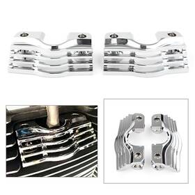 Dictorcoltd 550748607820 Chrome Finned Slotted Head Bolt Spark Plug Covers For Harley Touring