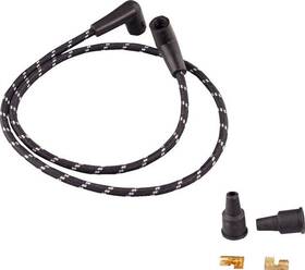2104-0399 Drag Specialties Universal Braided Spark Plug Wire Kit Black/white