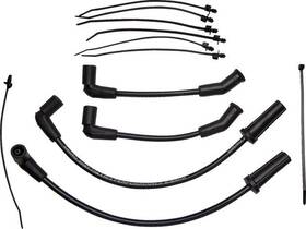 264596 Drag Specialties Braided Spark Plug Wire Kit Black #264596 Harley Davidson