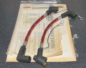 Harley-davidson 31977-93 New Open Package Harley-davidson Fxr Red And Silver Braided Plug Wires