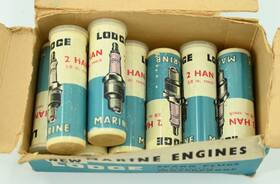 2han Lodge Lot Of 8 Vintage Nos Marine Spark Plugs