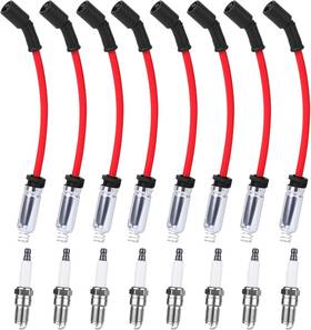 41110 Ozikutech High Performance Spark Plugs And Wires Set Of 8 Fit For