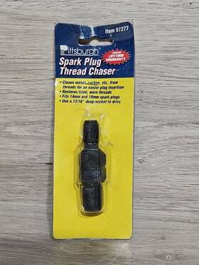 97277 Pittsburgh Spark Plug Thread Chaser Fits 14mm 18mm Plugs Item#