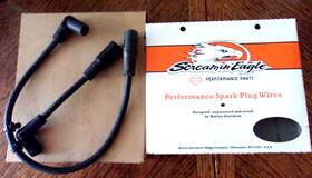 31907-08 Screaming Eagles Eagle Harley Davidson 10mm Plug Wire Kit Black Softail Models