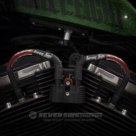 12mm-ghost-relo-cherry Seven Sins Choppers Sportster 48 72 883 Harley Cherry Red Flake 12mm Ignition Wire Spark Relo