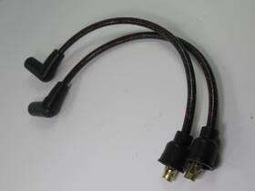 Sc-tbcw12.5 Steadfast Cycles Copper Spark Plug Wires Triumph 6t 1961 1962 Pre-unit Woven Cloth Wire Set Black