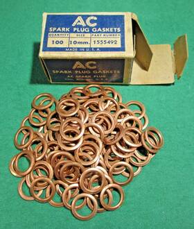 1555492 Victor 100 Nos Ac Spark Plug 10mm Copper Gaskets With Box As Shown