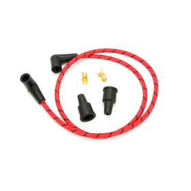 32-1217 Volt Tech Black Universal 7mm Braided Plug Wire Kit With Red Woven Tracer -
