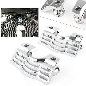 Yeahmotousa 211200790596 Slotted Finned Spark Plug Head Bolt Covers For Harley Touring Aluminum Chrome Ye