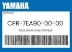 Yamaha Genuine Plug, Spark (ngk CPR7EA) CPR-7EA90-00-00. Fixed Price $11.24.