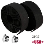 Road Bike Handlebar Tapes Foam Bicycle Anti-slip Grip Wrap With Plugs Black. Fixed Price $8.99.