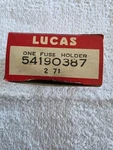 Lucas Fuse Holder Assy. Fixed Price $12.00.
