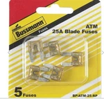 Cooper Bussmann BP/ATM-25-RP 25A Clear Blade Fuse (pack Of 5). Fixed Price $6.00.