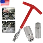 Spark Plug Removal Tool 16MM & 21MM T-handle Flexible Spanner Socket Wrench Set. Fixed Price $14.39.