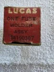 Lucas Fuse Holder Assembly. Fixed Price $12.00.