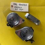 1996 Yamaha Virago XV750 Chrome Horns And Front Fork Cover Emblem. Fixed Price $39.00.