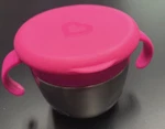Munchkin Snack Catcher Cup With Double Lid Stainless Steel 9 Ounce Pink. Fixed Price $18.79.