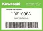 Kawasaki Genuine Gasket,spark Plug 11061-0988. Fixed Price $9.05.