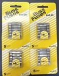 20- Automotive Fuses, Bp/agc 25 Buss Fuse, 4 Tins Of 5=20, Free Ship. Fixed Price $16.99.