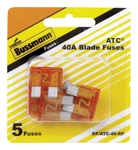 5 Pk Bussmann Amps Blade Fuse Mini Automotive Car Truck BP/ATC-40-RP. Fixed Price $7.59.