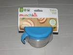 B4* Munchkin Stainless Steel Snack Catcher With Lid, 9 Ounce, Blue. Fixed Price $17.99.