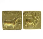 2PC Set Pakistan 2.5" Brass Oxen Drawer Pulls Cabinet Handle Bullock Steer. Fixed Price $36.00.