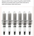Oyeauto 6240 Iridium Spark Plug 6PCS 22401-5M015 PLFR5A11 Compatible With Toy. Fixed Price $17.47.
