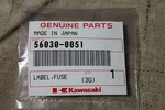 Nos Kawasaki 56030-0051 Fuse Label Oem. Fixed Price $6.75.