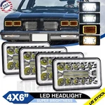 4PCS 4X6" Square Led Headlights Hi/lo Halo For Oldsmobile Cutlass 1980-1988 H4. Fixed Price $55.25.