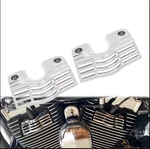 Finned Slotted Head Bolt Spark Plug Covers Chrome For Harley Touring Glides King. Fixed Price $62.89.