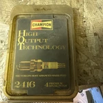 Qty Champion Spark Plugs Gold Palladium #2416, Nos, Nib, Made In Usa. Fixed Price $16.00.
