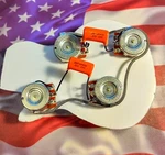 Prewired Short Shaft Potentiometers 500K 3/8" Kit Gavitt Caps High Quality. Fixed Price $30.00.