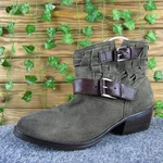 Adam Tucker Too Sugar Women 7.5 Brown Suede Leather Buckle Ankle Boots. Fixed Price $34.20.