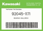 Kawasaki Genuine BEARING-BALL,6804 92045-1171. Fixed Price $28.29.