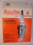 Old Stock Autolite No. 24 Resistor Spark Plugs H1. Fixed Price $20.00.