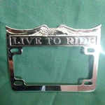 Chrome Finish Live To Ride Eagle License Plate Frame Harley Honda Suzuki Yamaha. Fixed Price $11.99.