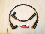 Harley Davidson Big Twin 99-17 Dyna Softail Spark Plug Wires Black White Cloth. Fixed Price $29.95.